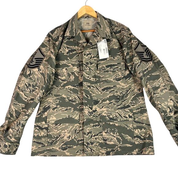 US Airforce Ripstop Camo Utility Jacket Mens 44R Green Button Front New With Tag - Picture 1 of 9